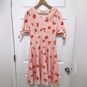 Strawberry Print Dress Size Small
